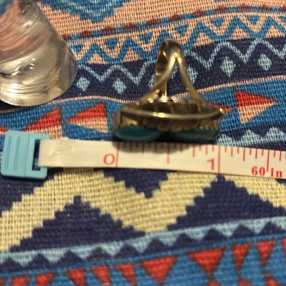 Turquoise sterling silver ring size 8 - Picture 6 of 8